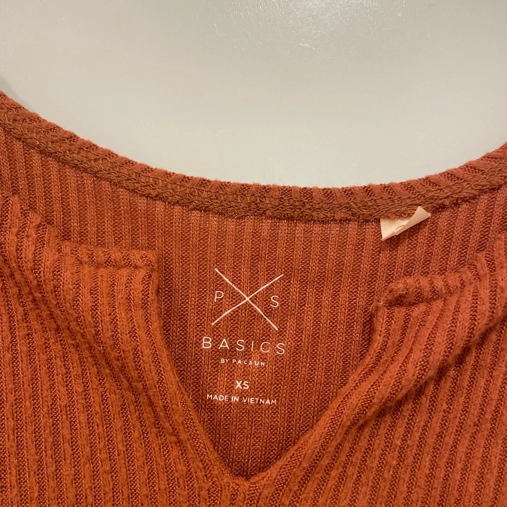 Women's Rust Ribbed Tank Top - Picture 2 of 2